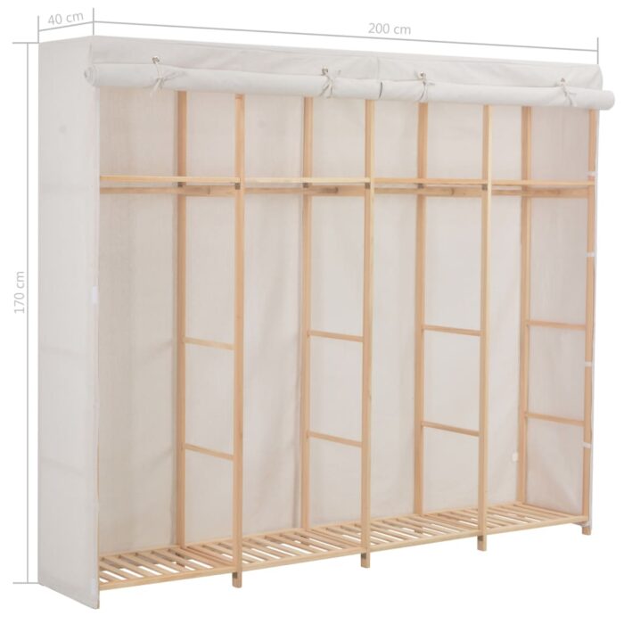 Kleiderschrank Weiss 200 x 40 x 170 cm Stoff – Bild 6