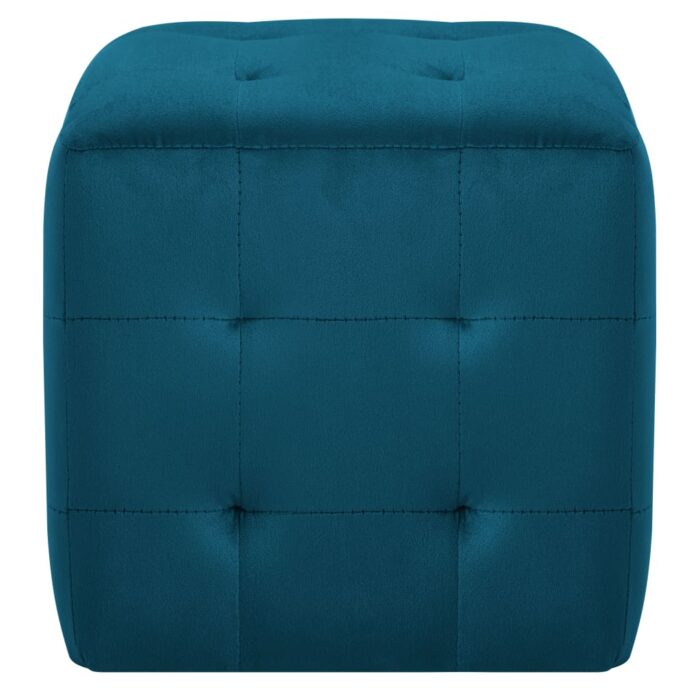 Nachttische 2 Stk. Blau 30×30×30 cm Samtstoff – Bild 3