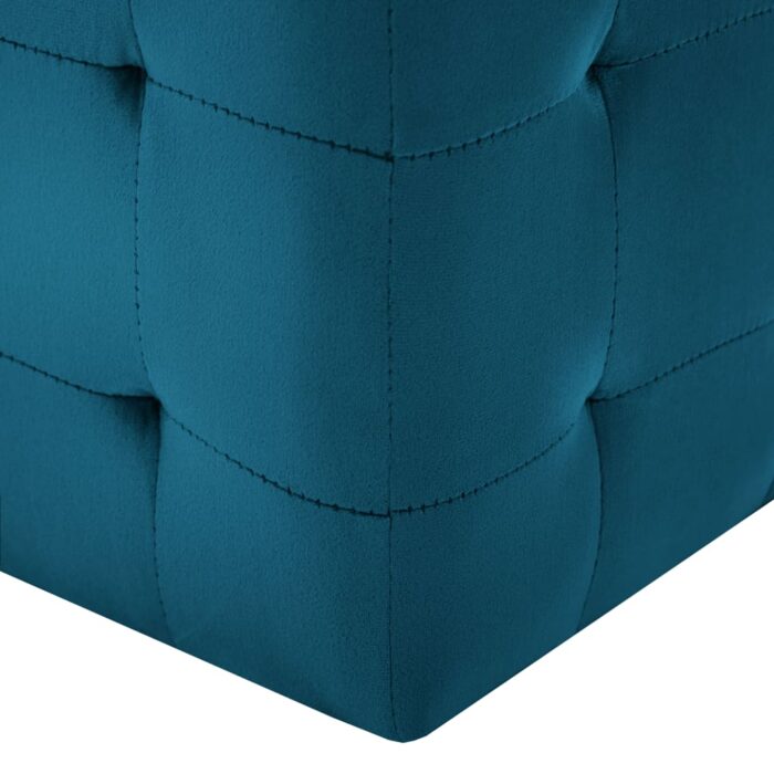 Nachttische 2 Stk. Blau 30×30×30 cm Samtstoff – Bild 5