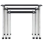 Satztische 3 Stk. Schwarz Hartglas – Bild 2