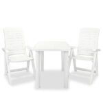 3-tlg. Bistro-Set Kunststoff Weiss