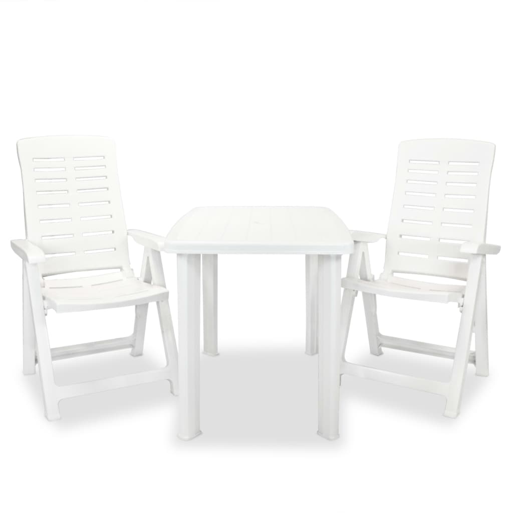 275073_1.jpg 3-tlg. Bistro-Set Kunststoff Weiss – Bild 1