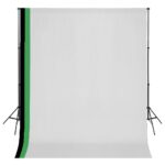 Fotostudio Set 3 Baumwolle-Hintergründe Rahmen verstellbar 3x5m