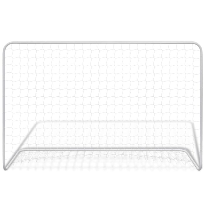 Fussballtore 2 Stk. mit Netzen 182×61×122 cm Stahl Weiss – Bild 3