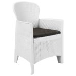 3-tlg. Bistro-Set Kunststoff Weiss Rattan-Optik
