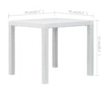 3-tlg. Bistro-Set Kunststoff Weiss Rattan-Optik – Bild 11