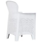 3-tlg. Bistro-Set Kunststoff Weiss Rattan-Optik – Bild 2