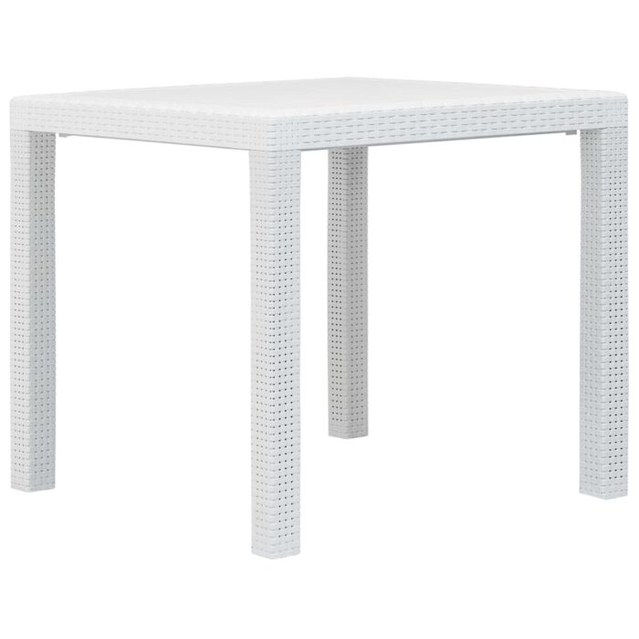 3-tlg. Bistro-Set Kunststoff Weiss Rattan-Optik – Bild 6