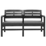 4-teiliges Gartenmöbel-Set Anthrazit Kunststoff