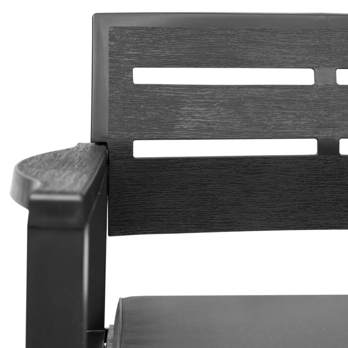 4-teiliges Gartenmöbel-Set Anthrazit Kunststoff – Bild 4