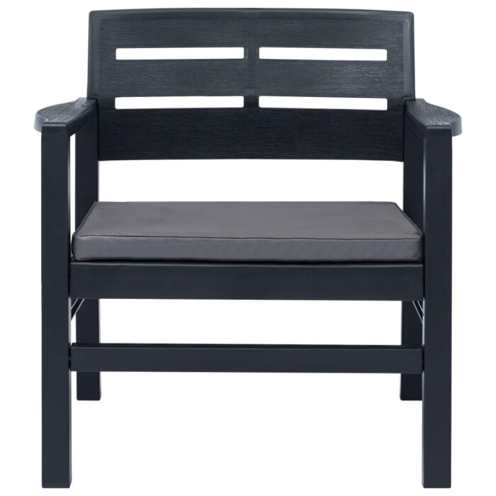 4-teiliges Gartenmöbel-Set Anthrazit Kunststoff – Bild 6