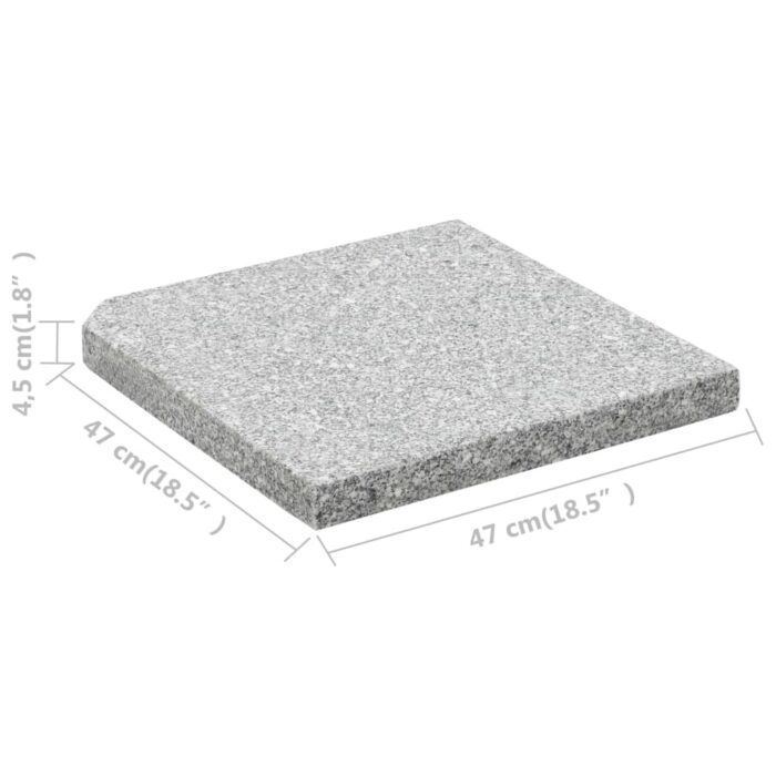 Schirm-Gewichtsplatten 4 Stk. Quadratisch Grau Granit 100 kg – Bild 8