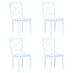 5-tlg. Essgruppe Gummiholz Massiv Weiss – Bild 2