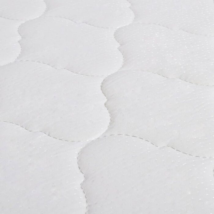 Bett mit Memoryschaum-Matratze Weiss Kunstleder 90×200 cm – Bild 13