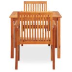 3-tlg. Garten-Essgruppe mit Auflagen Massivholz Akazie – Bild 3