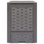 Gartenkomposter 2 Stk. Braun 60x60x83cm 600 L Kunststoff Rattan – Bild 2