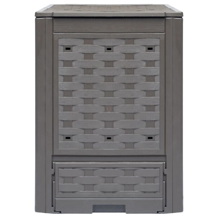 Gartenkomposter 2 Stk. Braun 60x60x83cm 600 L Kunststoff Rattan – Bild 2