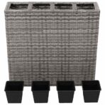 Garten-Hochbeet mit 4 Töpfen 2 Stk. Poly Rattan – Bild 5