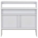 Bartisch mit 2 Tischplatten Weiss 130x40x120 cm – Bild 5