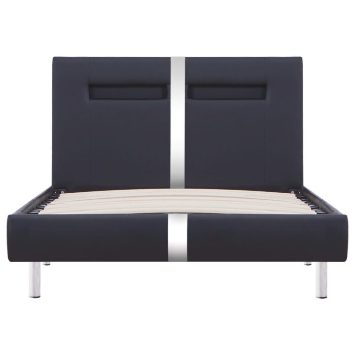 Bettgestell mit LED Weiss Kunstleder 90x200 cm – Bild 6