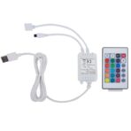 Bettgestell mit LED Weiss Kunstleder 90x200 cm – Bild 9