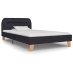 Bettgestell mit LED Dunkelgrau Stoff 180×200 cm – Bild 4