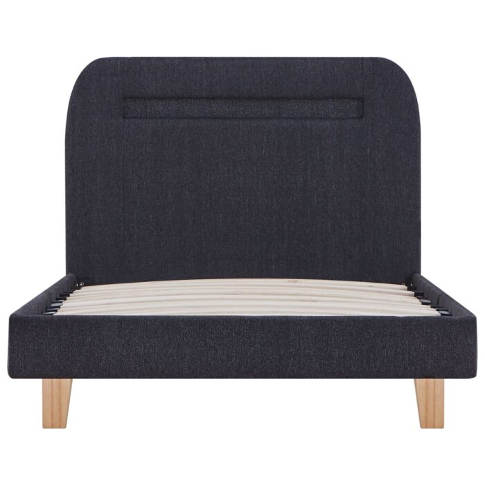 Bettgestell mit LED Dunkelgrau Stoff 180×200 cm – Bild 6