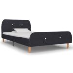 Bettgestell Dunkelgrau Stoff 160 × 200 cm