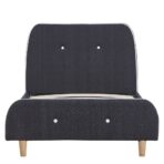 Bettgestell Dunkelgrau Stoff 160 × 200 cm – Bild 3