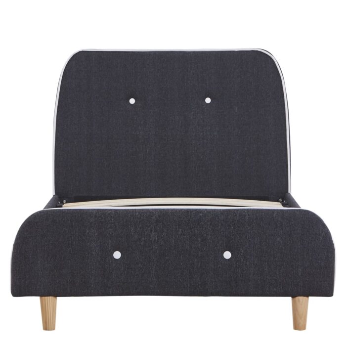 Bettgestell Dunkelgrau Stoff 160 × 200 cm – Bild 3