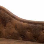 Chaiselongue Braun Wildleder-Optik – Bild 6