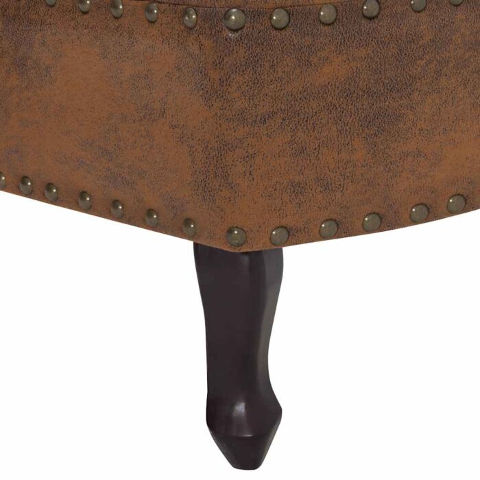 Chaiselongue Braun Wildleder-Optik – Bild 7