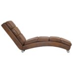 Chaiselongue Braun Wildleder-Optik – Bild 3