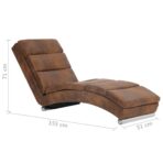Chaiselongue Braun Wildleder-Optik – Bild 8