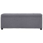 Bank mit Staufach 116 cm Hellgrau Polyester – Bild 2