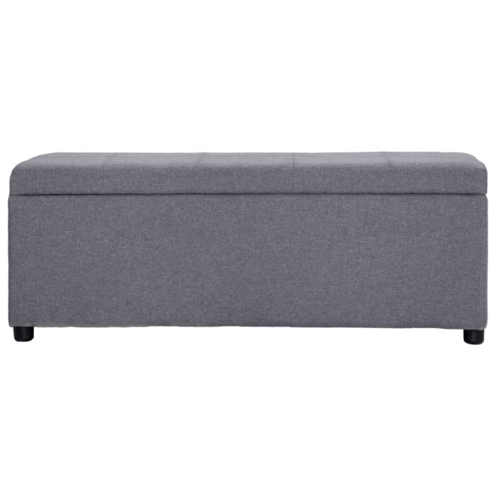 Bank mit Staufach 116 cm Hellgrau Polyester – Bild 2
