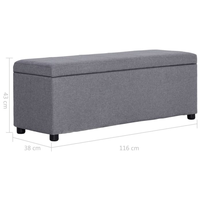 Bank mit Staufach 116 cm Hellgrau Polyester – Bild 9