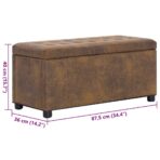 Ottoman mit Stauraum 87,5 cm Braun Wildleder-Optik – Bild 6