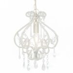 Deckenleuchte mit Perlen Weiss Rund E14