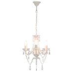 Kronleuchter mit Perlen Weiss Rund 3×E14 – Bild 2