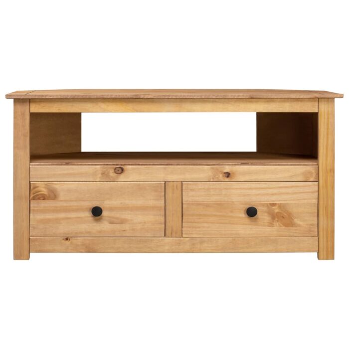 TV-Eckschrank 93 x 49 x 49 cm Massivholz Panama-Kiefer – Bild 2