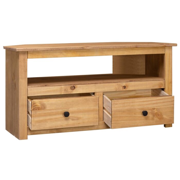 TV-Eckschrank 93 x 49 x 49 cm Massivholz Panama-Kiefer – Bild 3