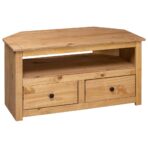 TV-Eckschrank 93 x 49 x 49 cm Massivholz Panama-Kiefer – Bild 4