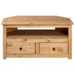 TV-Eckschrank 93 x 49 x 49 cm Massivholz Panama-Kiefer – Bild 5