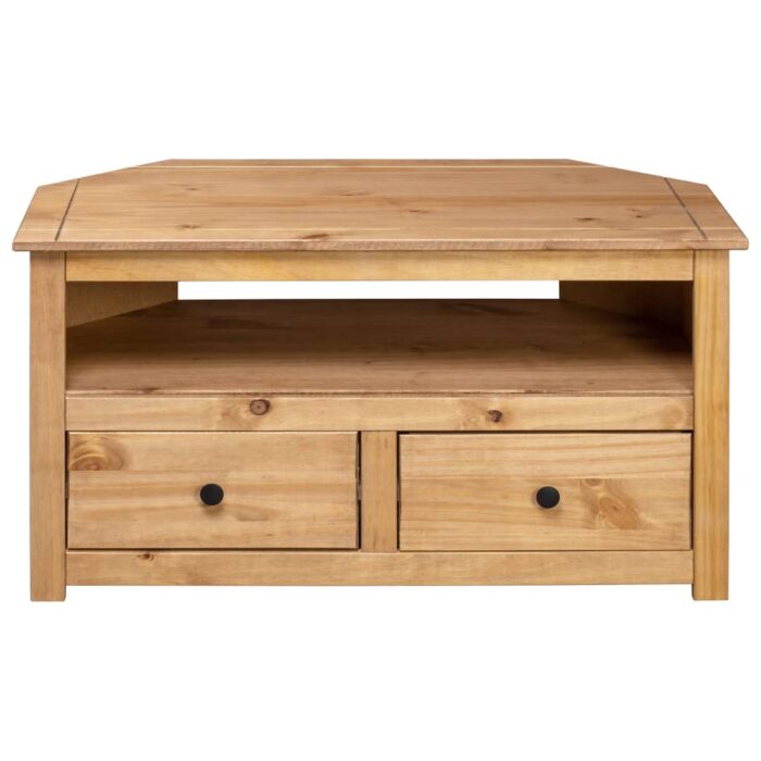 TV-Eckschrank 93 x 49 x 49 cm Massivholz Panama-Kiefer – Bild 5