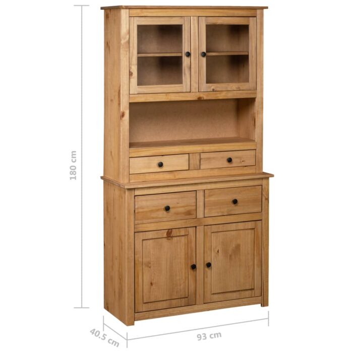 Highboard 93x40,5x180 cm Kiefernholz Panama – Bild 7