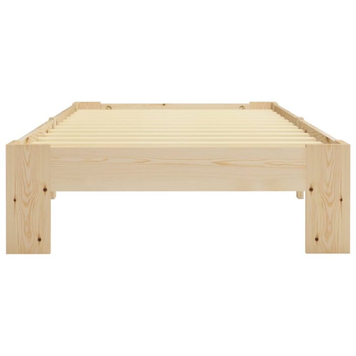 Massivholzbett Weiss Kiefer 90x200 cm – Bild 3