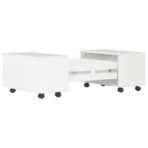 Couchtisch Hochglanz-Weiss 60x60x35 cm Spanplatte – Bild 5