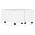 Couchtisch Hochglanz-Weiss 60x60x35 cm Spanplatte – Bild 8