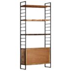 Bücherregal 4 Ebenen 80x30x180 cm - Massivholz Akazie – Bild 4